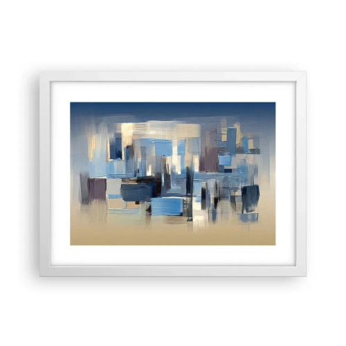 Poster in een witte lijst - Blauwe constructie - 40x30 cm