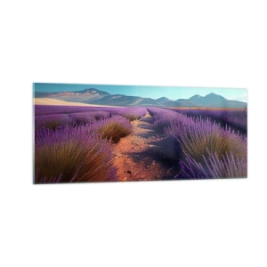 Schilderen op glas - Geurige velden - 100x40 cm