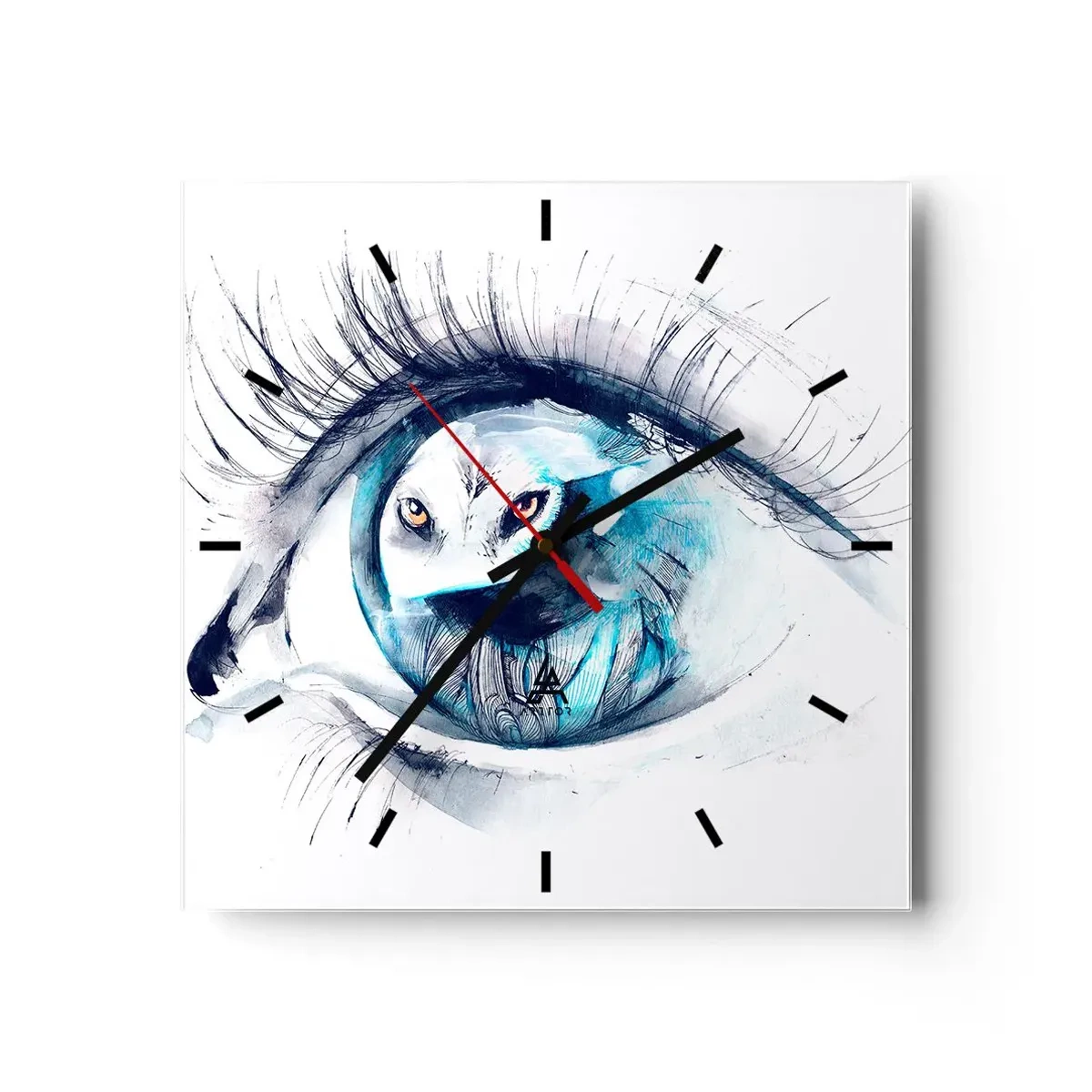 Wandklok - Klok - Oog in oog met wildheid - 30x30 cm