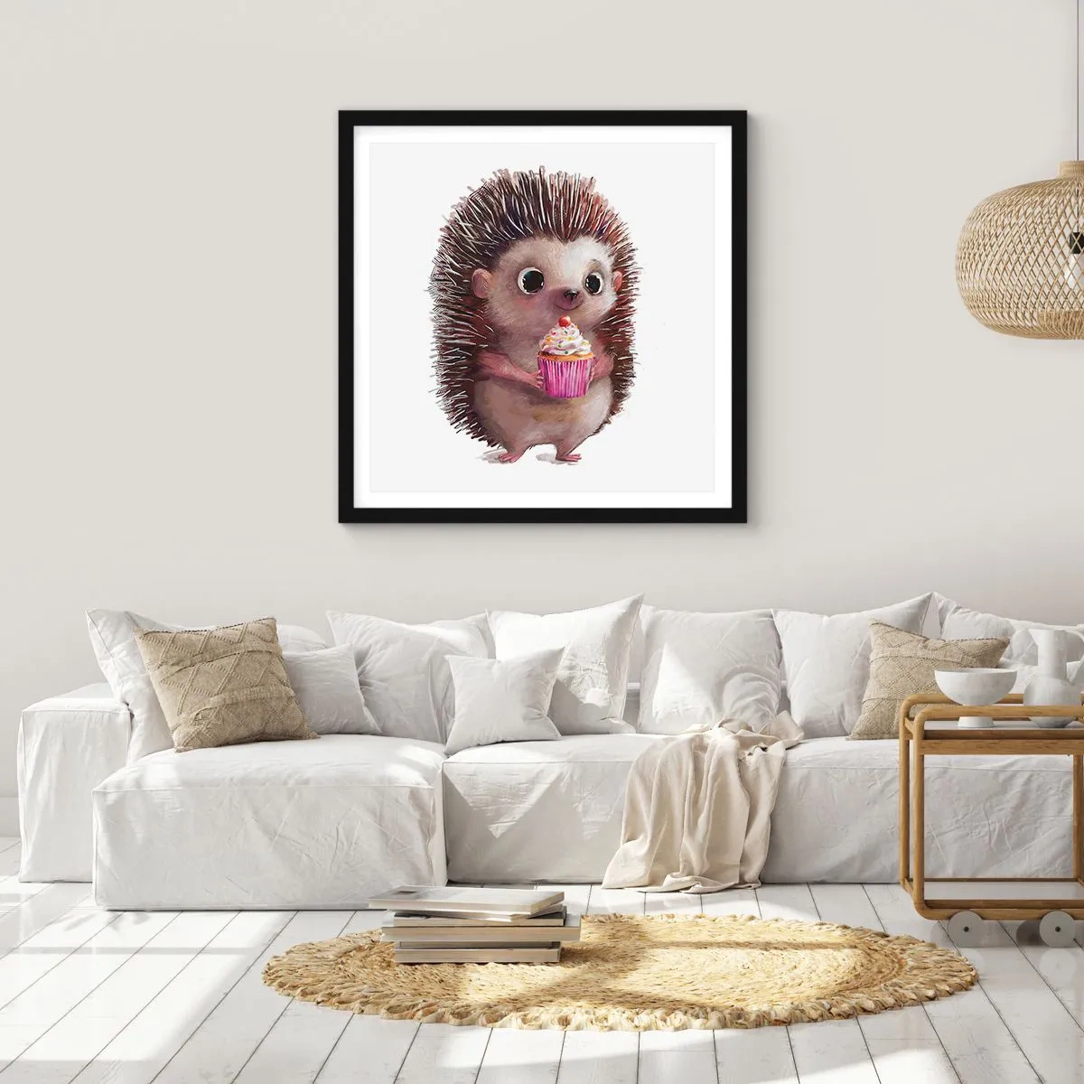 Poster in een zwarte lijst - De vakantie is elke dag - 40x40 cm