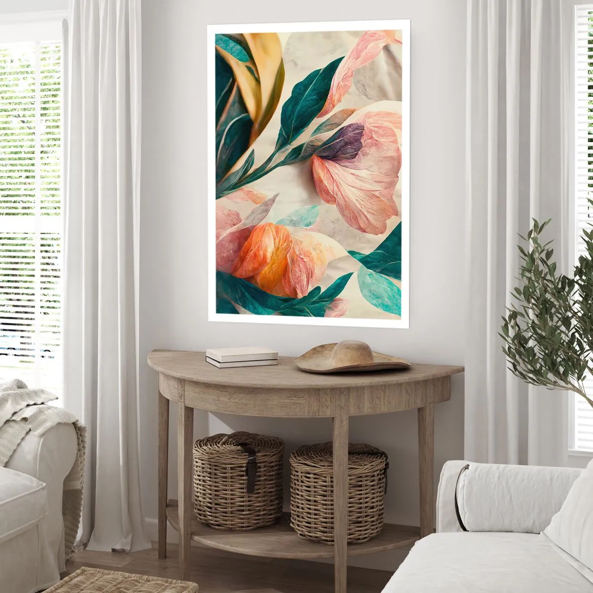 Poster - Bloemen van de zuidelijke eilanden - 70x100 cm