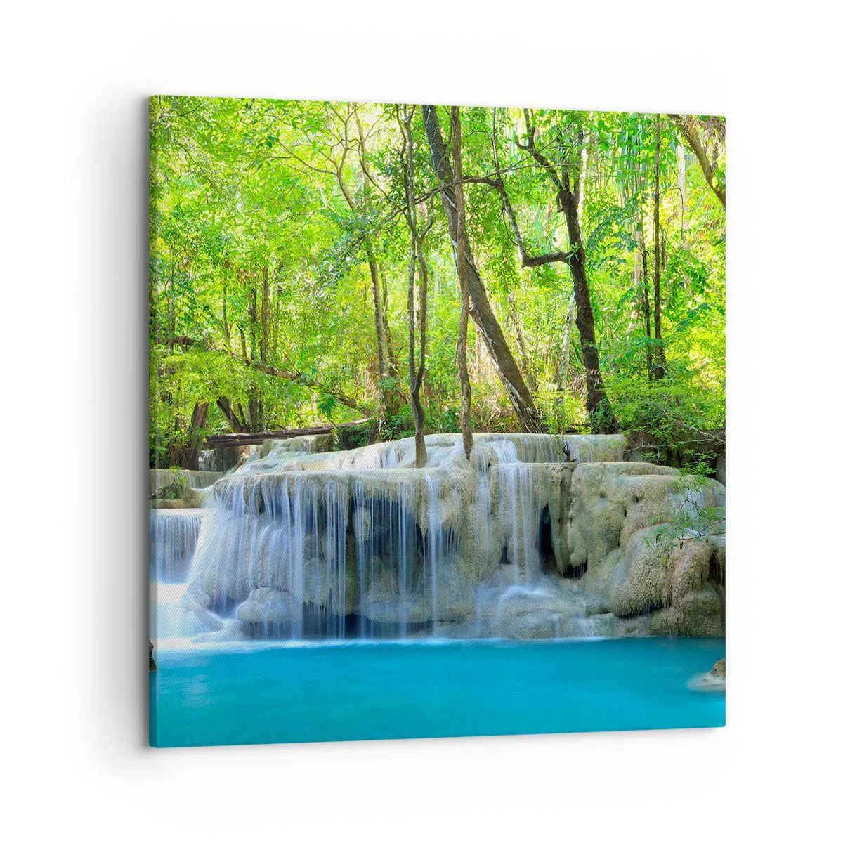 Schilderen op canvas - Verdrinken in turkoois en groen - 50x50 cm