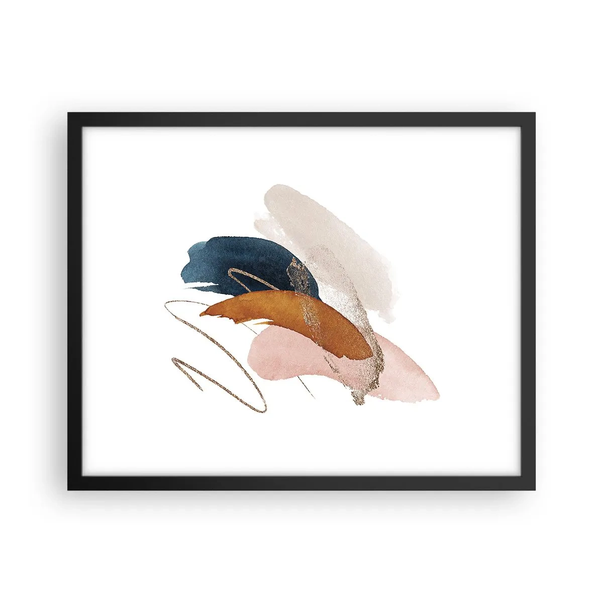 Poster in een zwarte lijst - Gevleugelde compositie - 50x40 cm