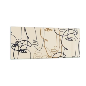 Schilderen op glas - Het portret is vermenigvuldigd - 100x40 cm