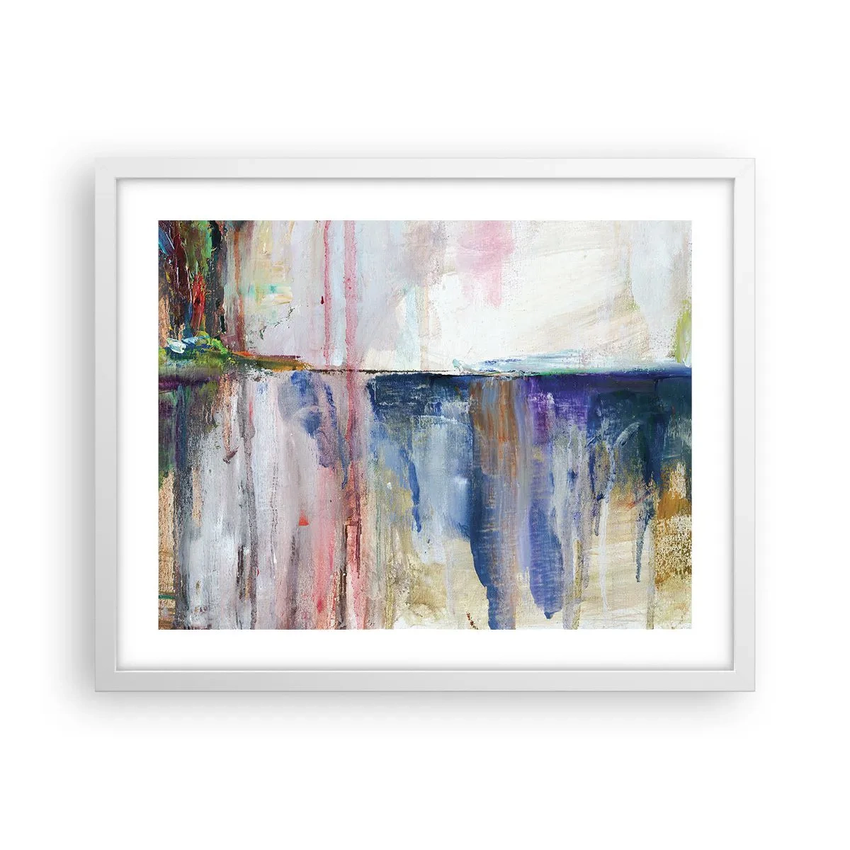 Poster in een witte lijst - Kleurrijke impressies en associaties - 50x40 cm