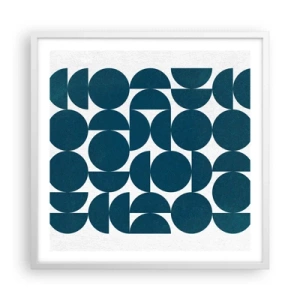 Poster in een witte lijst - Cirkels en halfcirkels - 60x60 cm