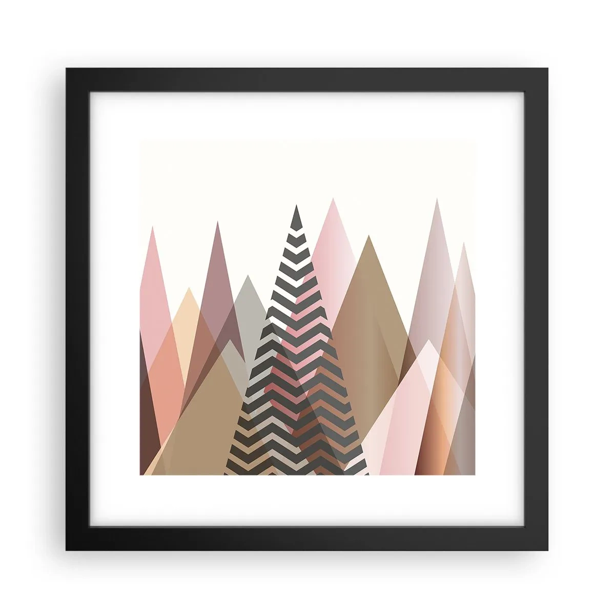Poster in een zwarte lijst - Piramidaal uitzicht - 30x30 cm