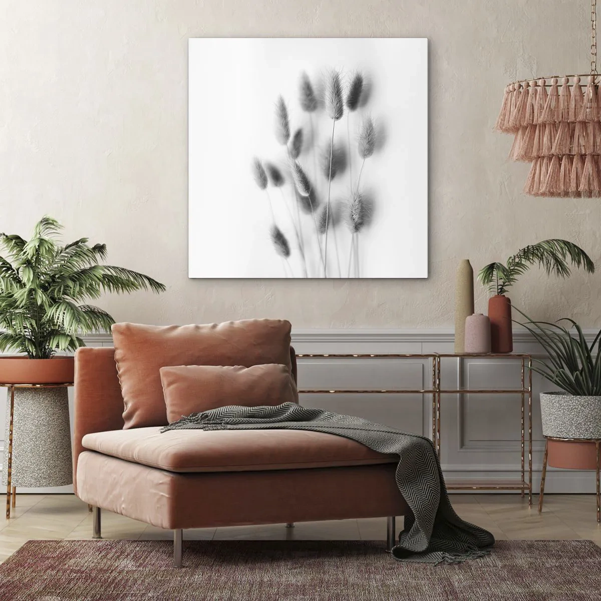 Schilderen op canvas - Haar luchtigheid gras - 60x60 cm