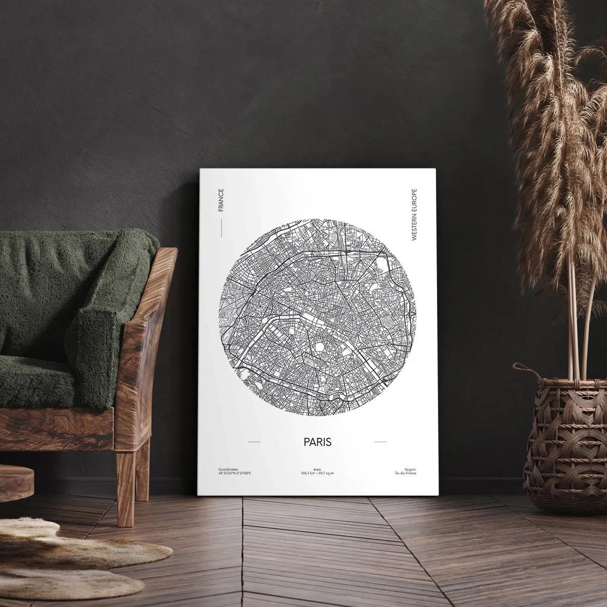 Schilderen op canvas - Anatomie van Parijs - 55x100 cm