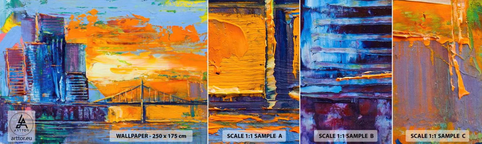 Fotobehang Monster Zelfklevend Deluxe Sticker - Cultuur en natuur - Abstractie, Stad, Deel - 100x30 cm