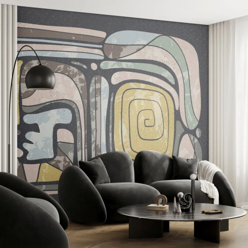 Fotobehang Standard Eco - Abstractie in de precolumbiaanse geest - Abstractie, Boho, Op leeftijd - 400x280 cm