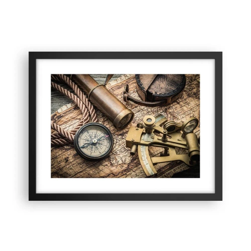 Poster in een zwarte lijst - Zet koers - 40x30 cm