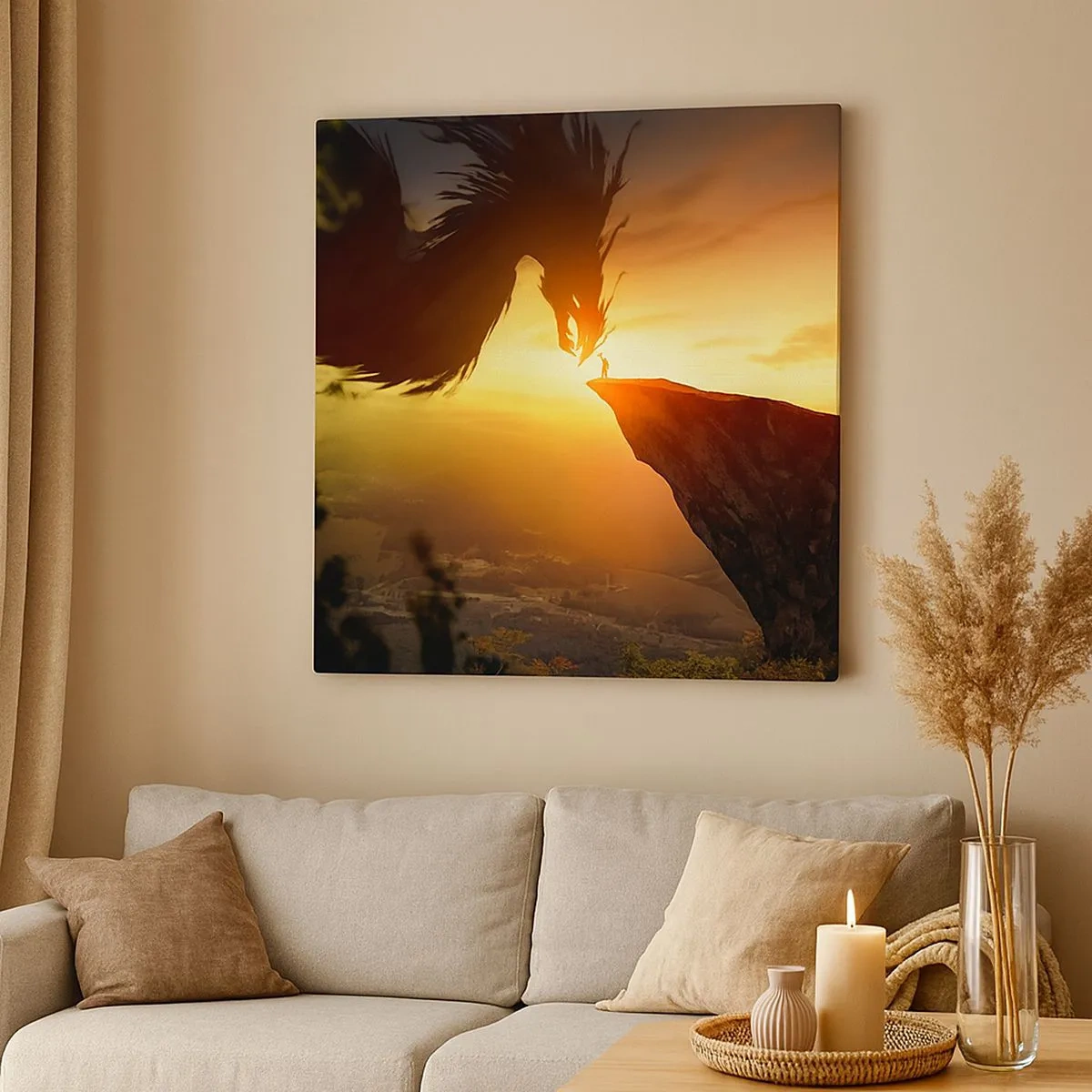 Schilderen op canvas - Drakendoder - 30x30 cm