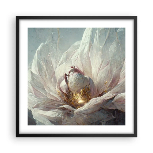 Poster in een zwarte lijst - Hij bloeit eens in de honderd jaar - 50x50 cm