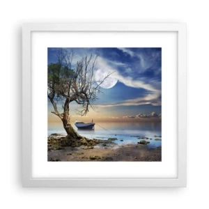 Poster in een witte lijst - Is dit het einde of het begin? - 30x30 cm