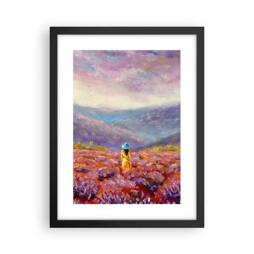 Poster in een zwarte lijst - In een lavendelwereld - 30x40 cm