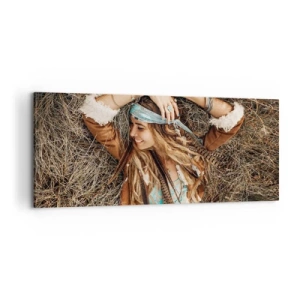 Schilderen op canvas - Op weg naar de zomer van de liefde - 100x40 cm