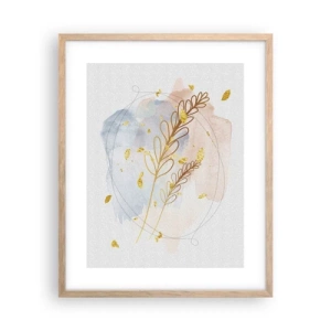 Een poster in een licht eiken lijst - Gouden explosie - 40x50 cm