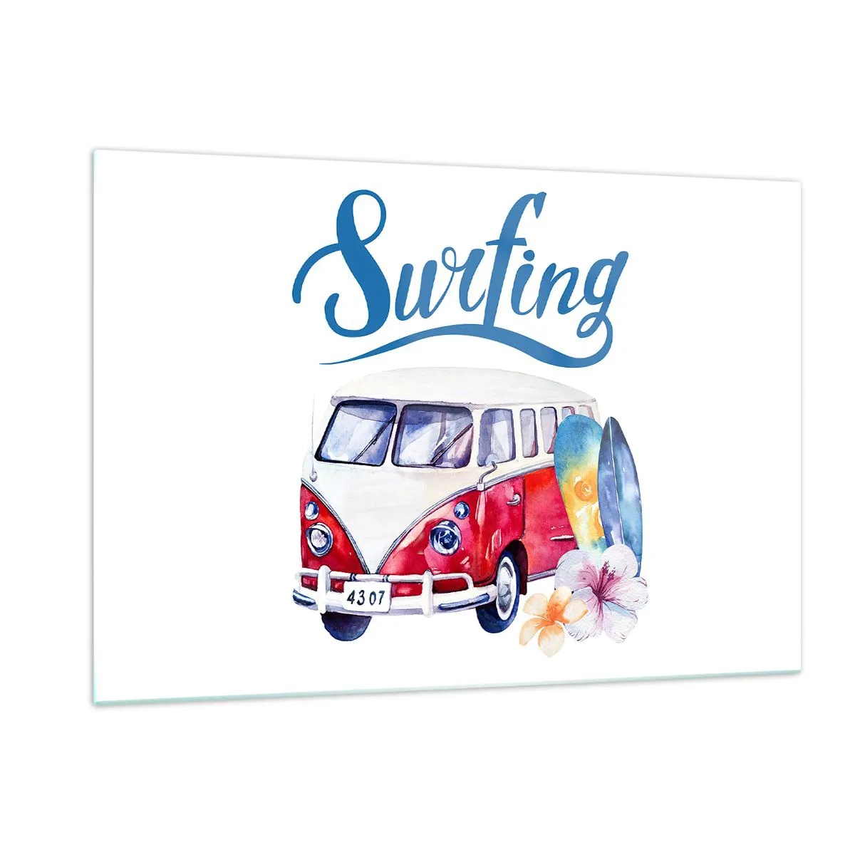 Schilderen op glas - Komkommer - een klassieker voor een surfer - 120x80 cm