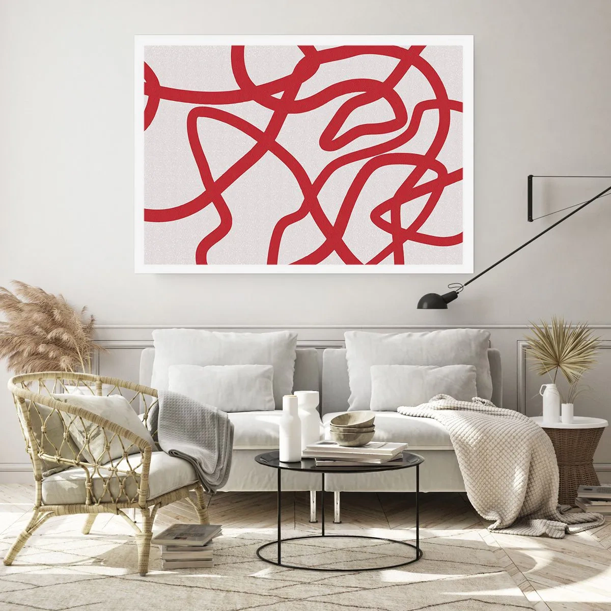 Poster - Rood op wit - 50x40 cm