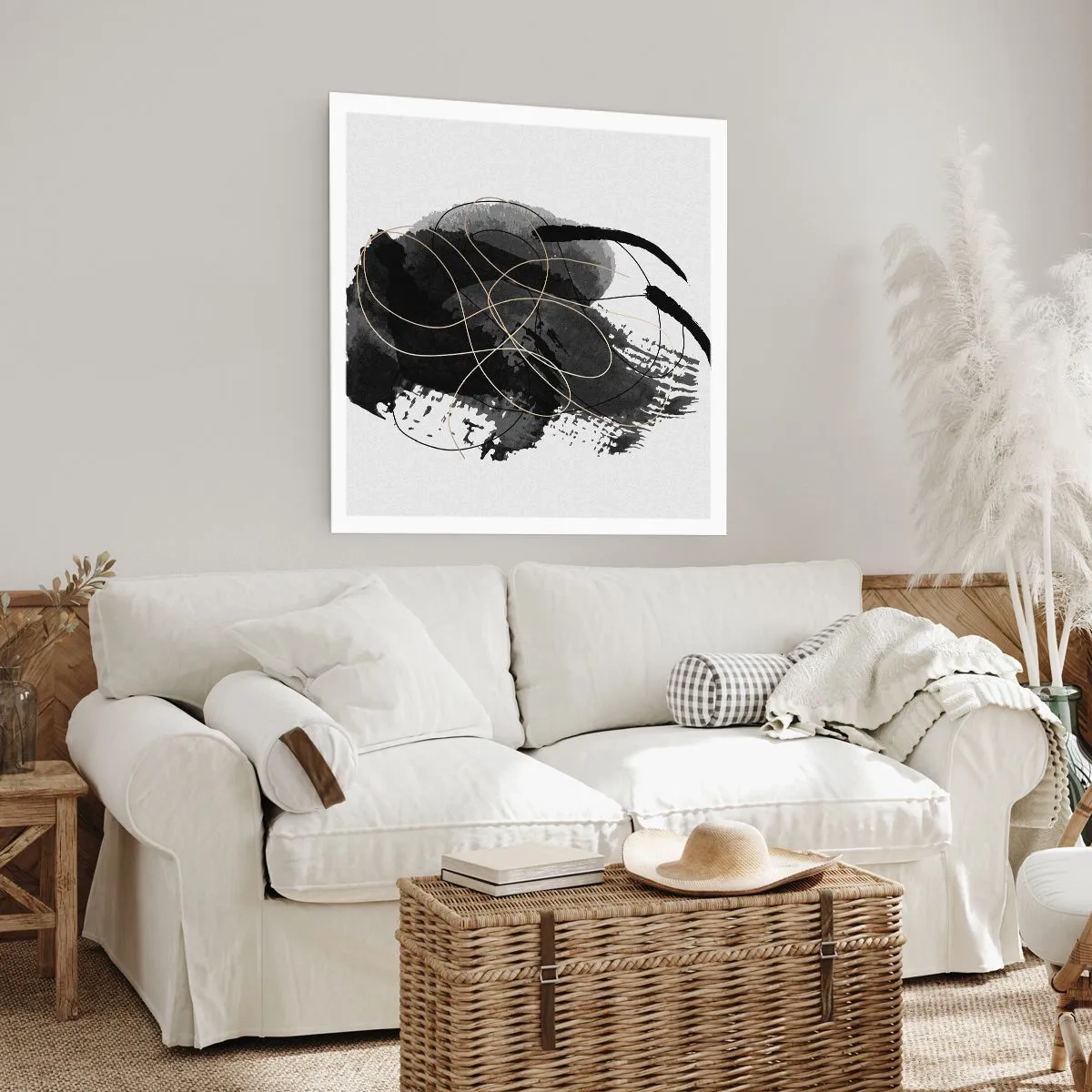 Poster - Gemaakt uit zwart - 50x50 cm