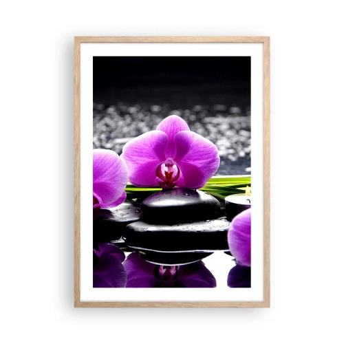 Een poster in een licht eiken lijst - Verdrinken in rust en stilte - 50x70 cm