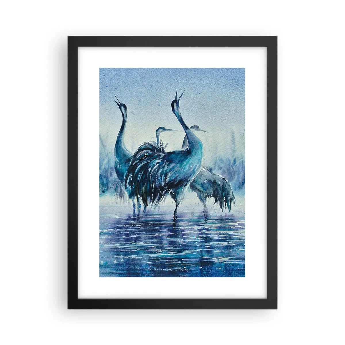 Poster in een zwarte lijst - Ochtendvergadering - 30x40 cm