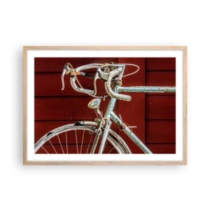 Een poster in een licht eiken lijst - Gecreëerd om te winnen - 70x50 cm