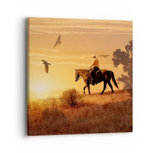 Schilderen op canvas - Alleen over de prairie - 40x40 cm