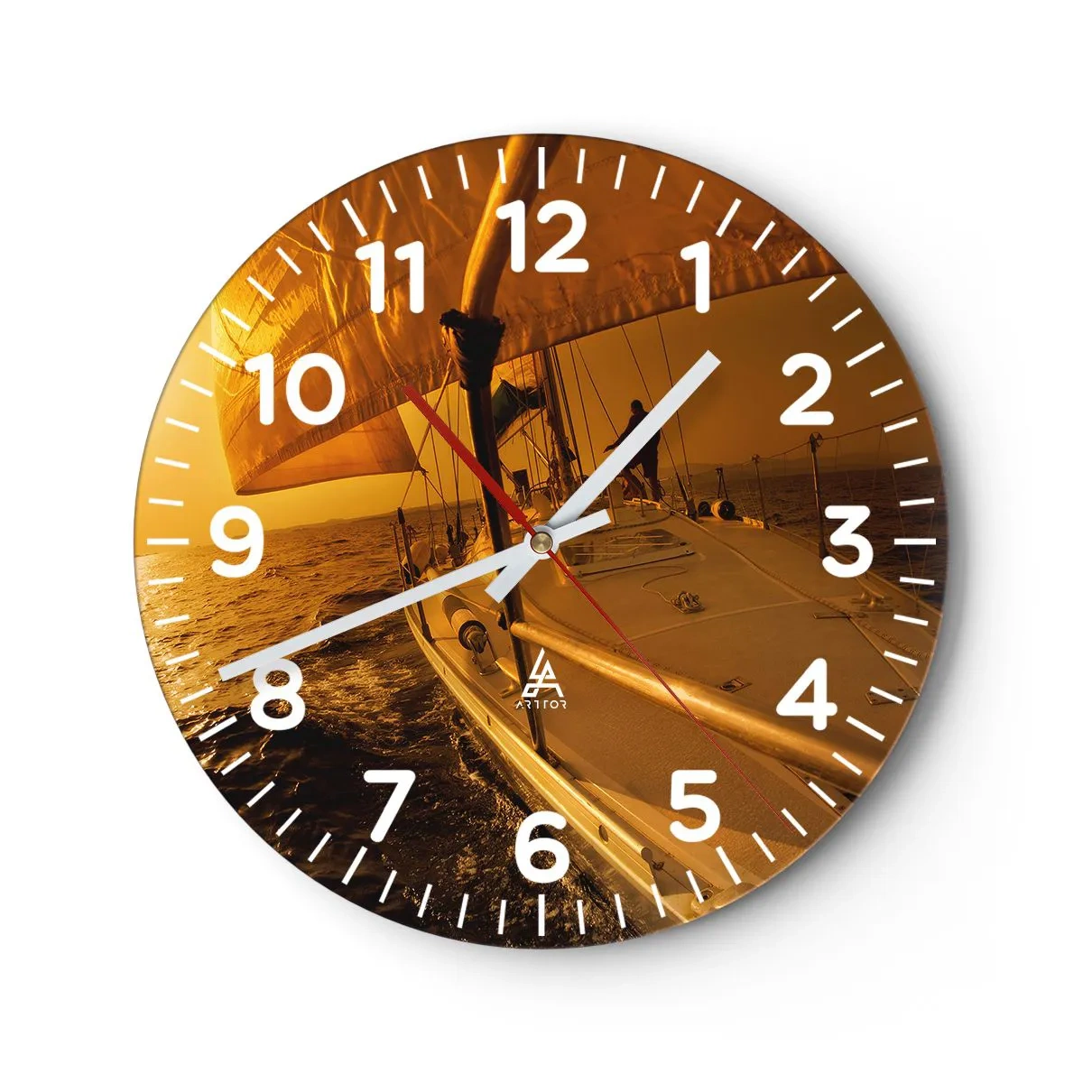 Wandklok - Klok - Een gouden avond na een kleurrijke dag - 40x40 cm