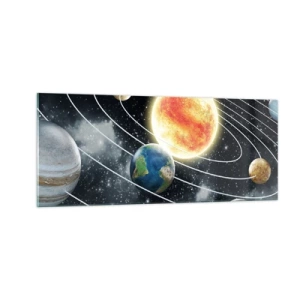 Schilderen op glas - Kosmische dans - 100x40 cm