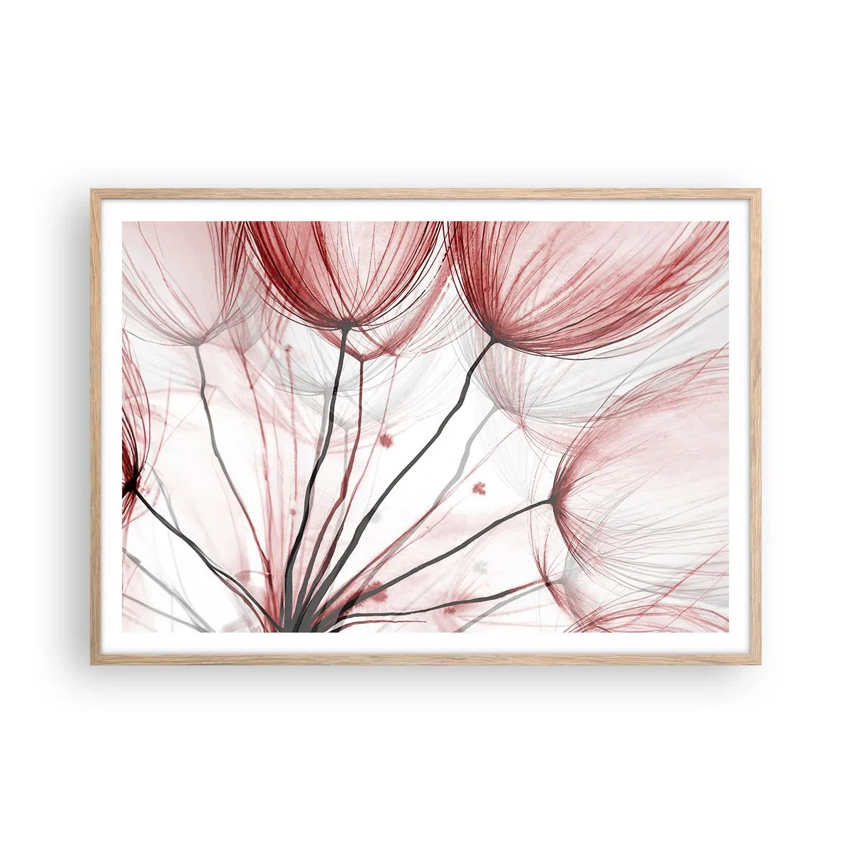 Een poster in een licht eiken lijst - Vóór het vertrek - 100x70 cm