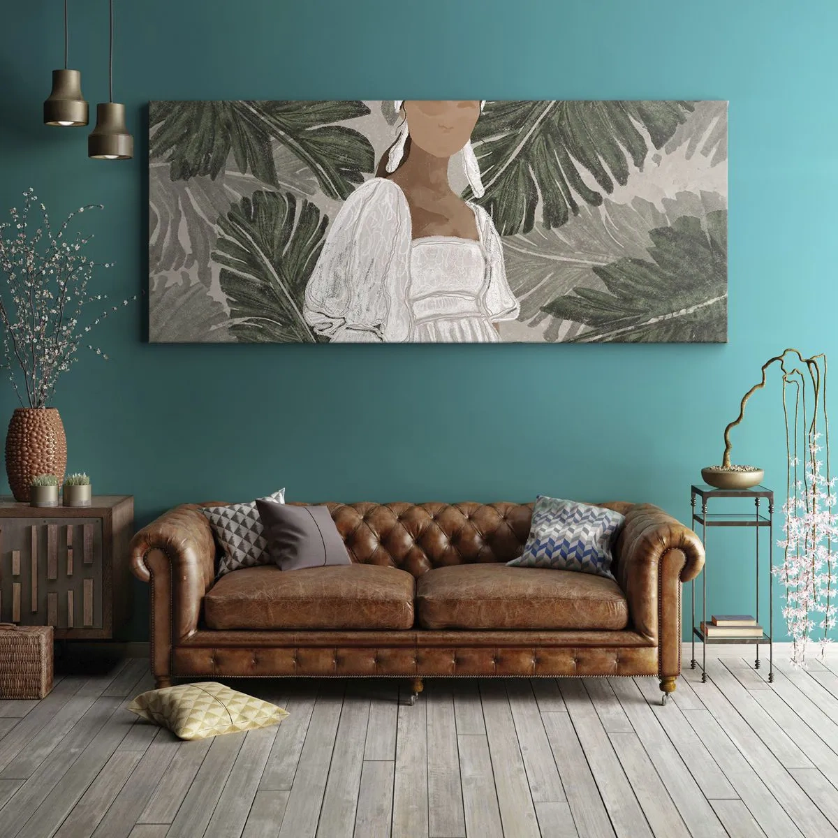 Schilderen op canvas - Exotisch portret - 100x40 cm