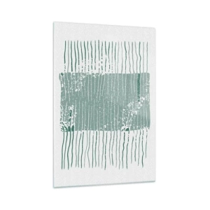 Schilderen op glas - Mariene abstractie - 70x100 cm