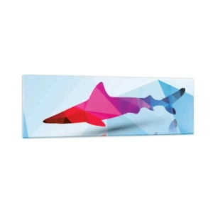 Schilderen op glas - Een haai in een kristallen ruimte - 160x50 cm