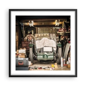 Poster in een zwarte lijst - Terug naar het verleden - 50x50 cm