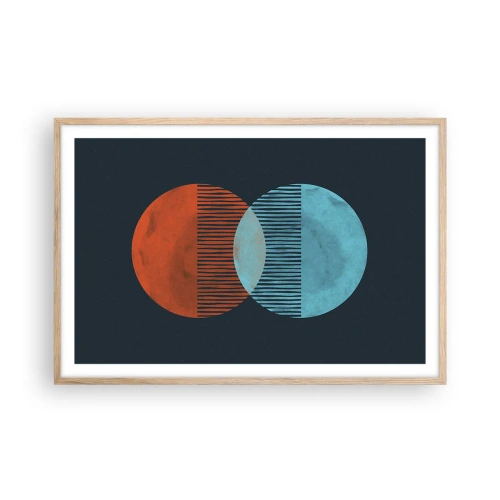 Een poster in een licht eiken lijst - Astronomische fantasie - 91x61 cm