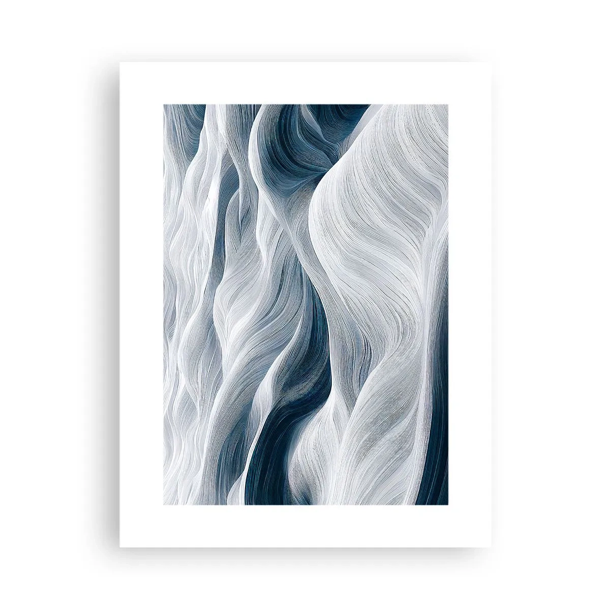Poster - Witte en blauwe golven - 30x40 cm