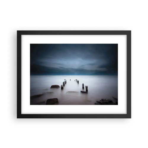 Poster in een zwarte lijst - Peinzend meer - 40x30 cm