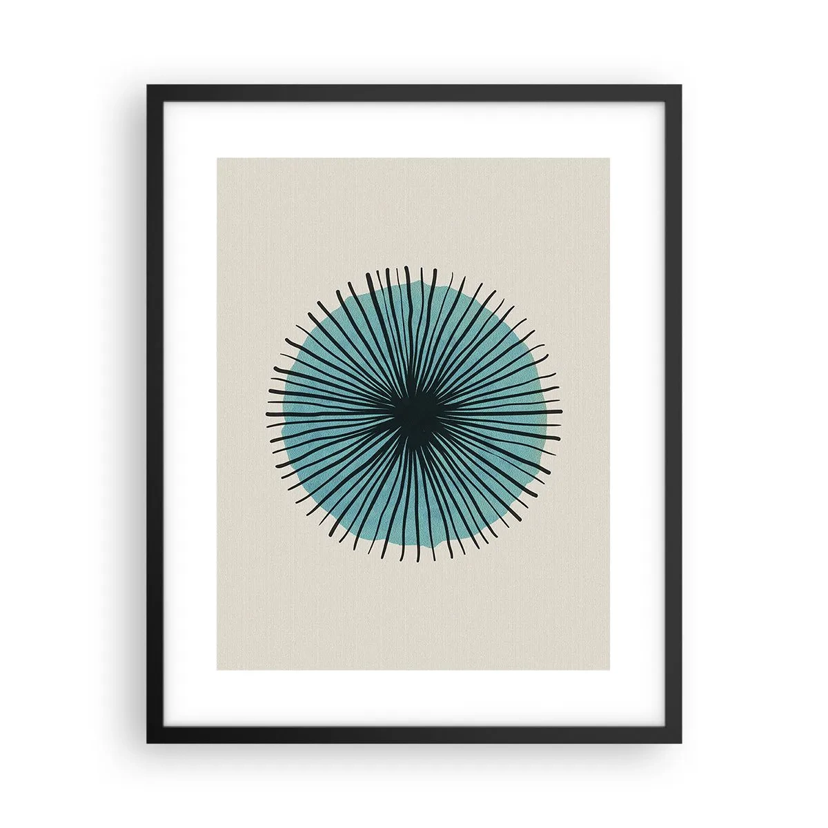 Poster in een zwarte lijst - Stralend in het blauw - 40x50 cm