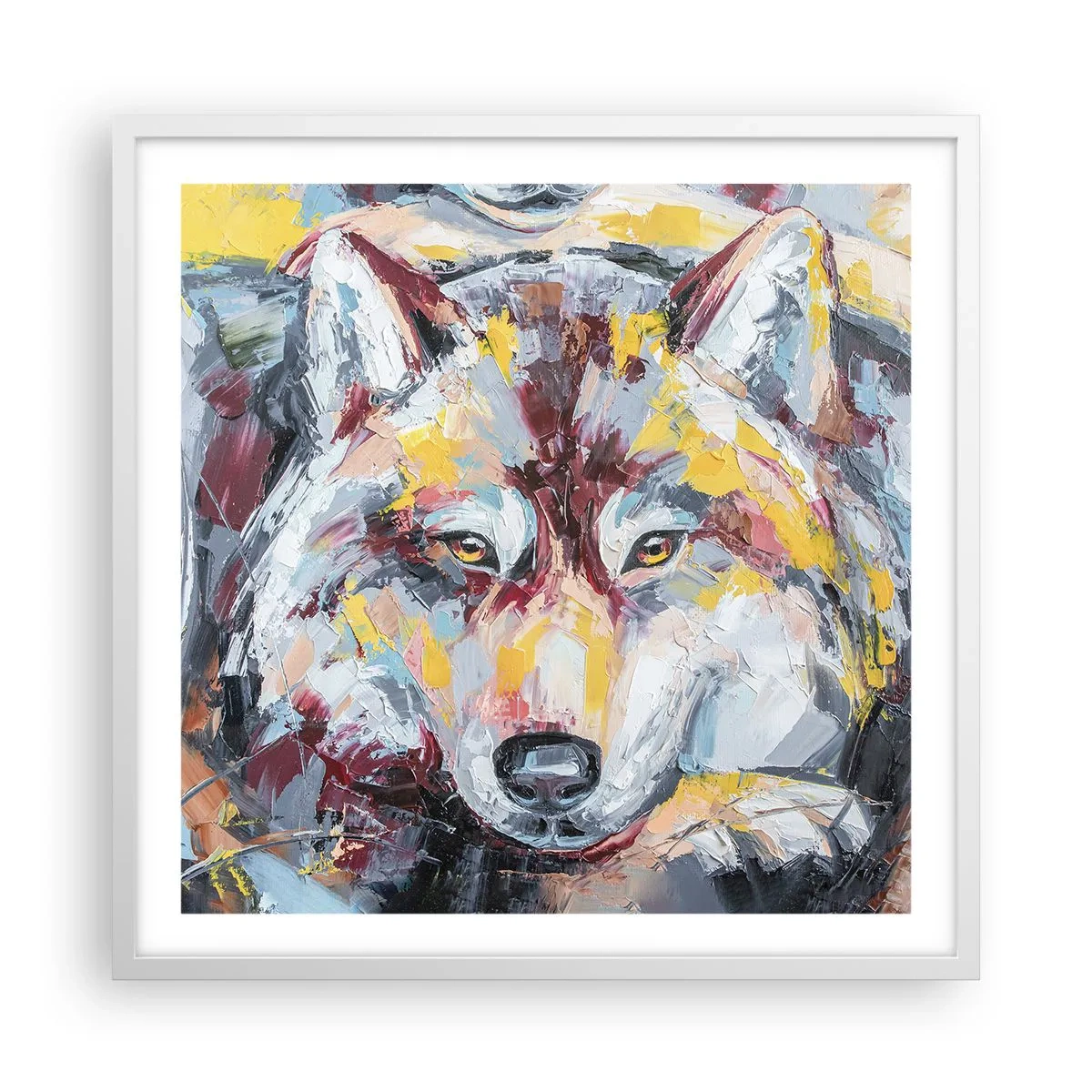 Poster in een witte lijst - Gemoedsrust onder dierbaren - 60x60 cm