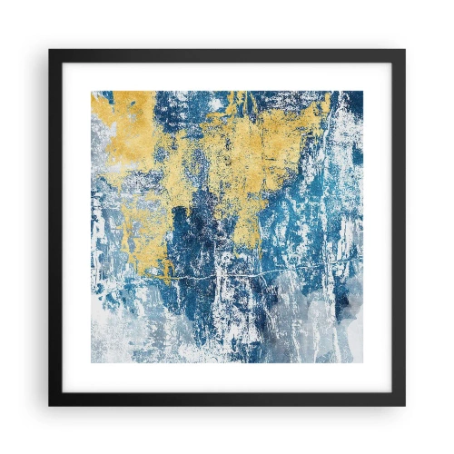 Poster in een zwarte lijst - Abstractie vol met weer - 40x40 cm