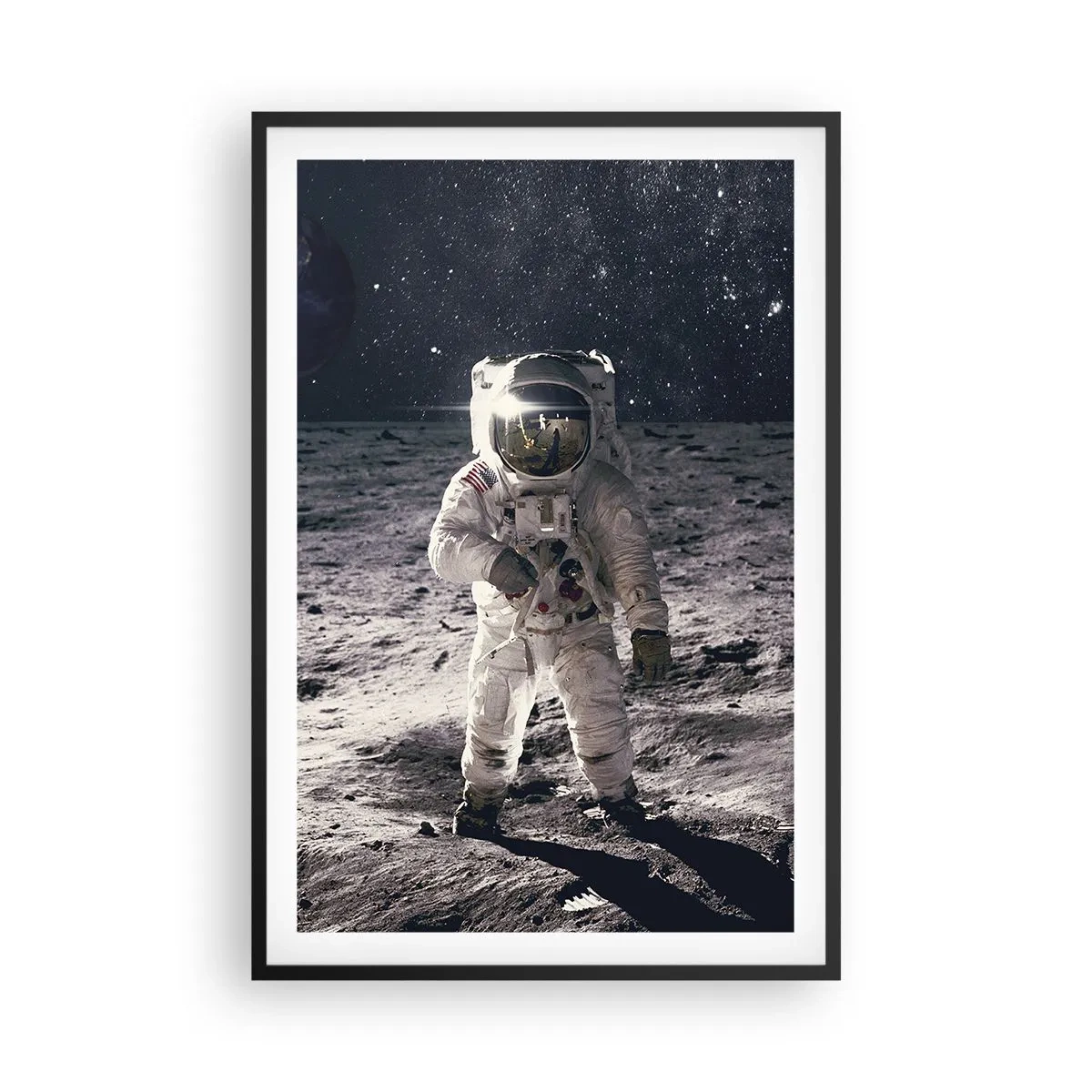 Poster in een zwarte lijst - Groetjes van de maan - 61x91 cm