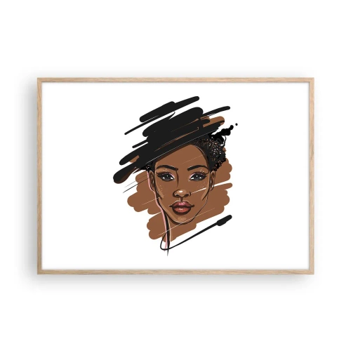 Een poster in een licht eiken lijst - Zoet als chocolade - 100x70 cm