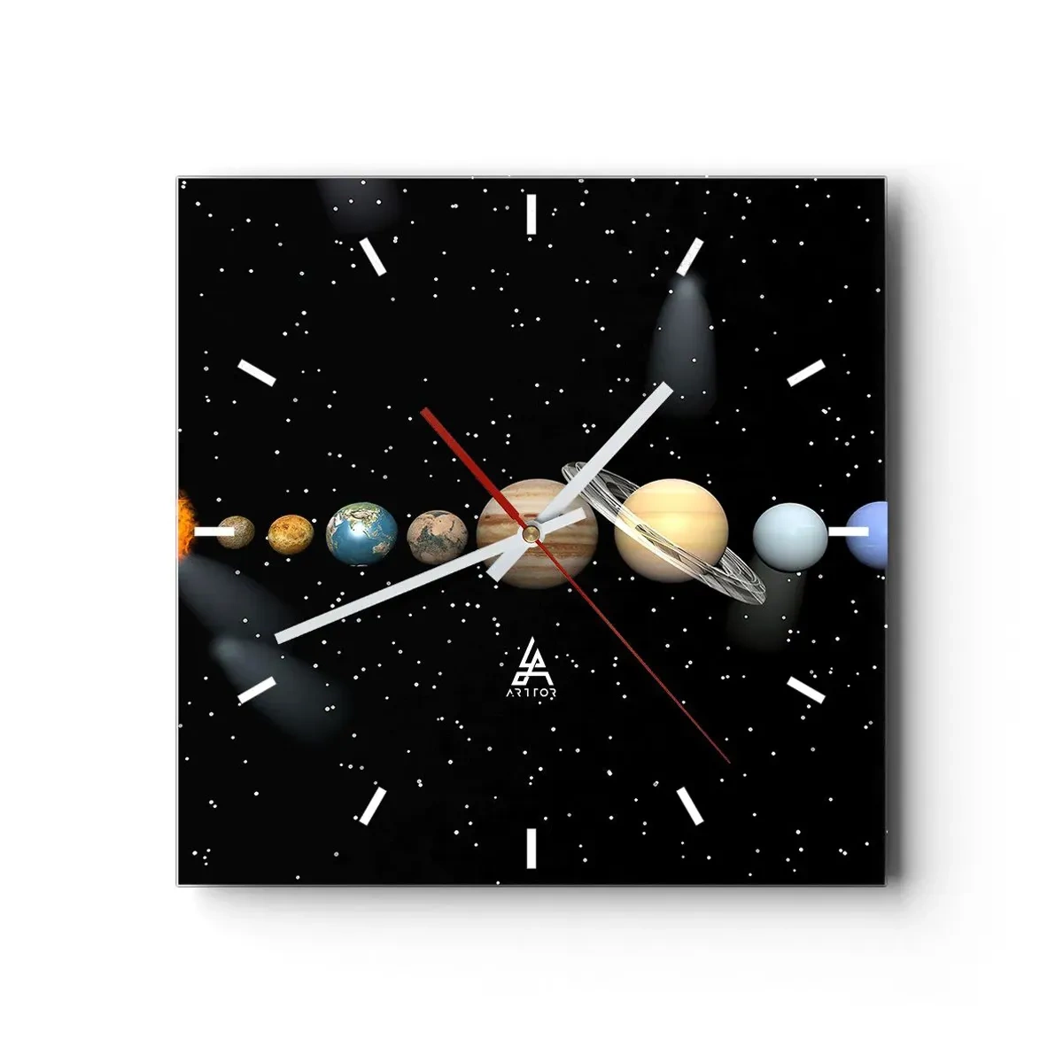 Wandklok - Klok - En de planeten razen, razen...  - 30x30 cm