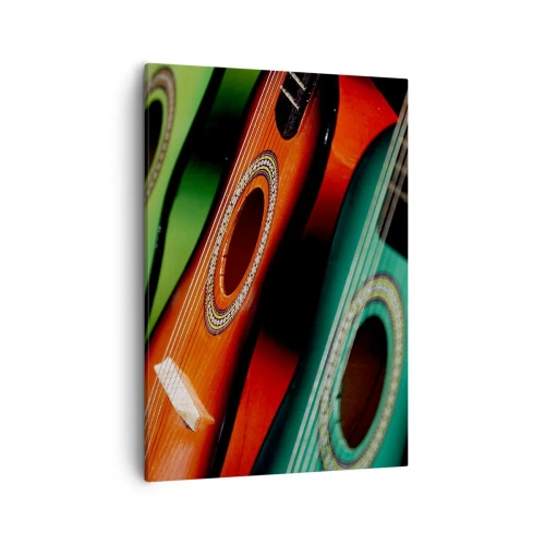Schilderen op canvas - De gitaar heeft vele kleuren - 50x70 cm