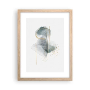 Een poster in een licht eiken lijst - Over de relatie tussen grijs en goud - 30x40 cm