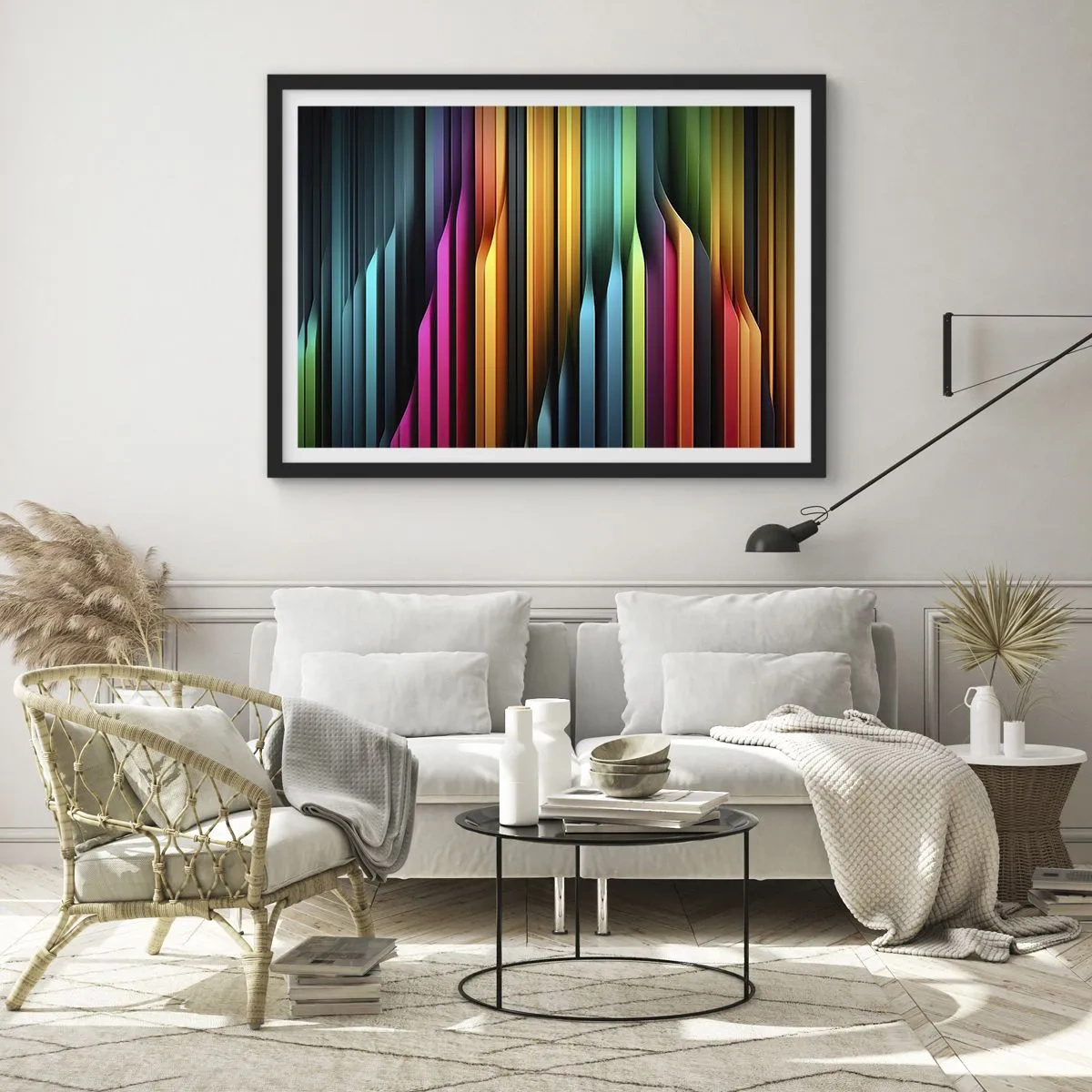 Poster in een zwarte lijst - Lichtorgel - 70x50 cm