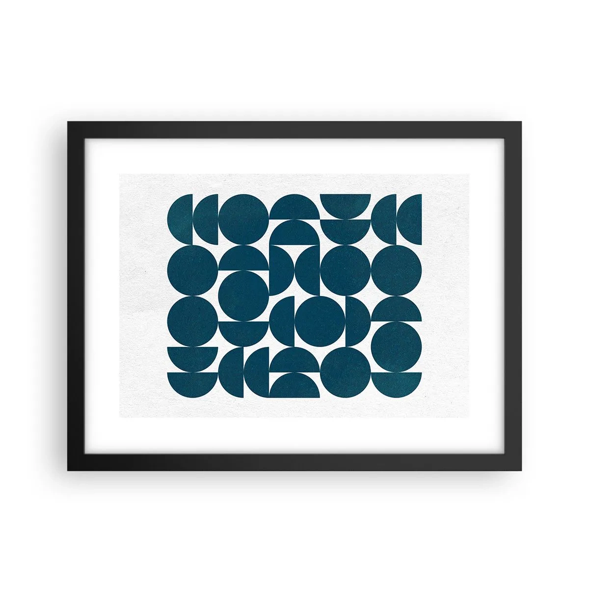 Poster in een zwarte lijst - Cirkels en halfcirkels - 40x30 cm