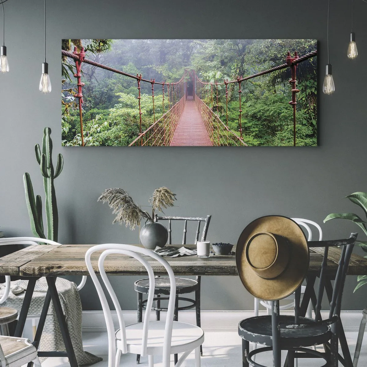 Schilderen op canvas - Opgehangen over de kronen - 160x50 cm